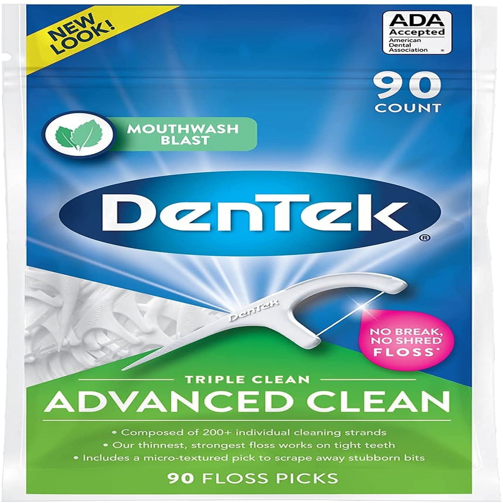 DenTek Triple Clean Floss Picks Mouthwash Blast (90 ct)