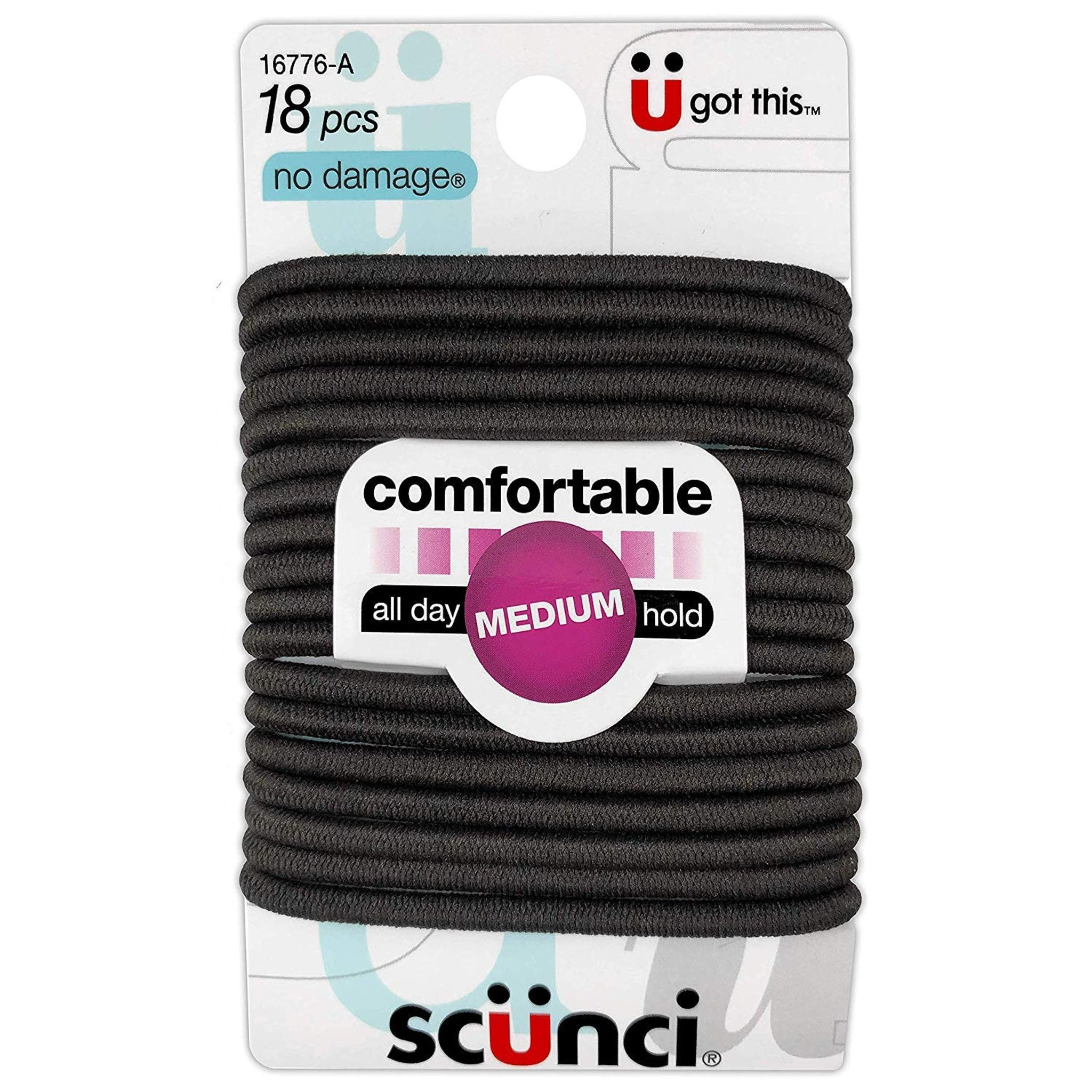 Scunci Brown Elastics Medium Hold (18 ct)