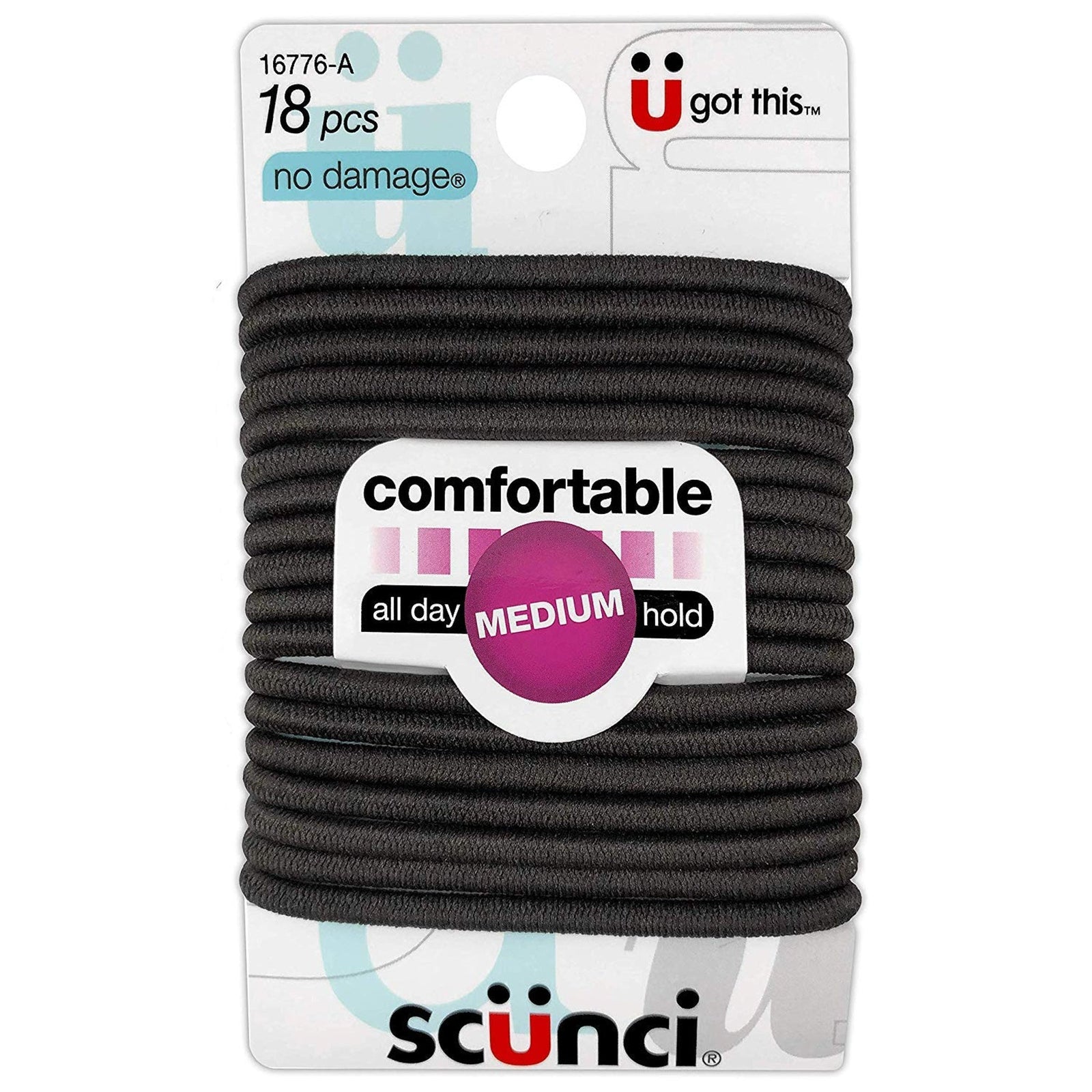 Scunci Brown Elastics Medium Hold (18 ct)