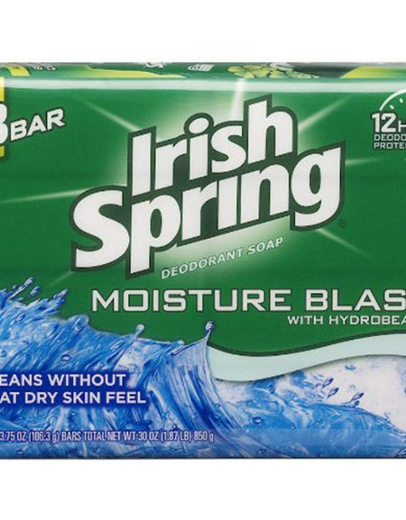 Irish Spring Moisture Blast Bar Soap (3.75 oz, 8 ct)