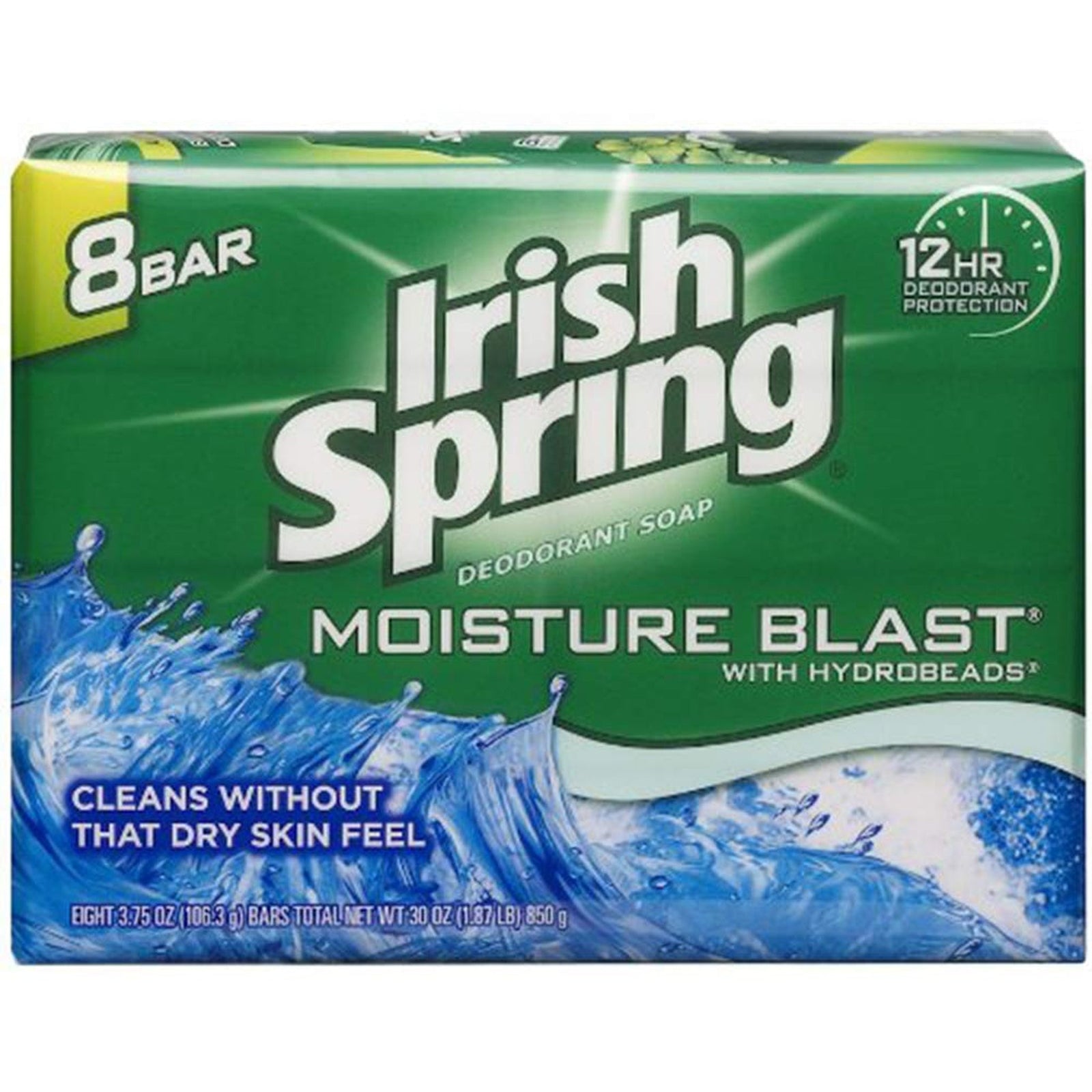 Irish Spring Moisture Blast Bar Soap (3.75 oz, 8 ct)