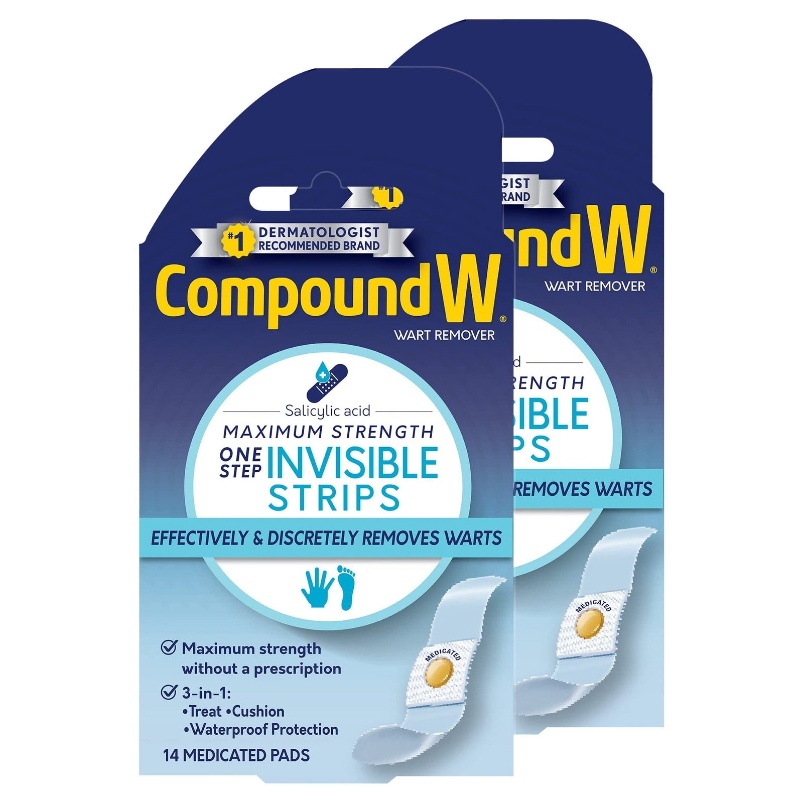 Compound W Wart Remover Strips Invisible (14 ct, 2 pk)