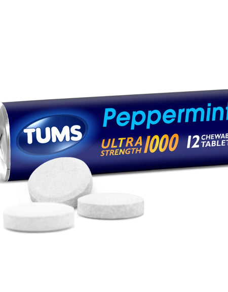 TUMS Ultra Strength Peppermint Antacid Rolls (12 ct)