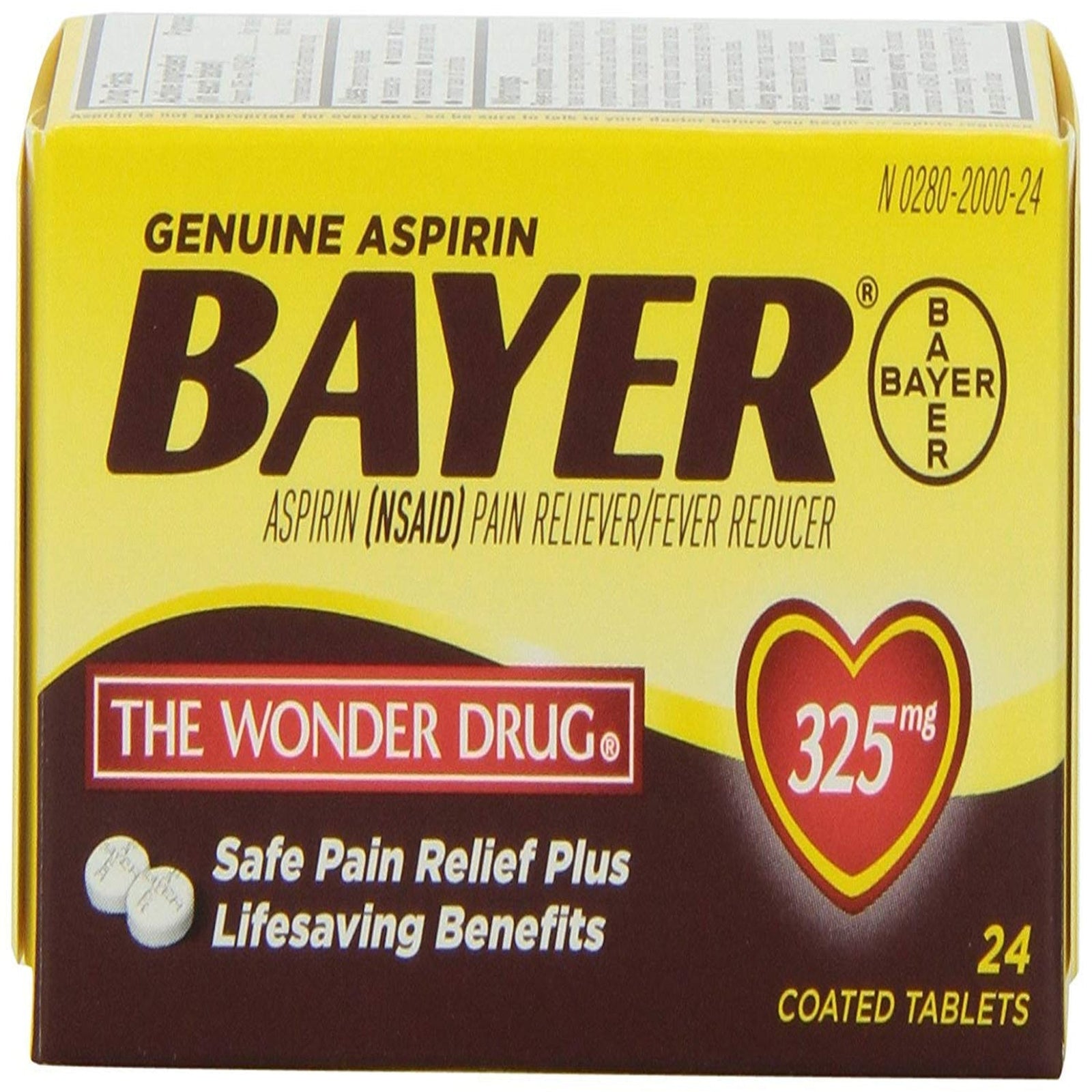 Bayer Aspirin Tablets 325mg (24 ct, 2 pk)