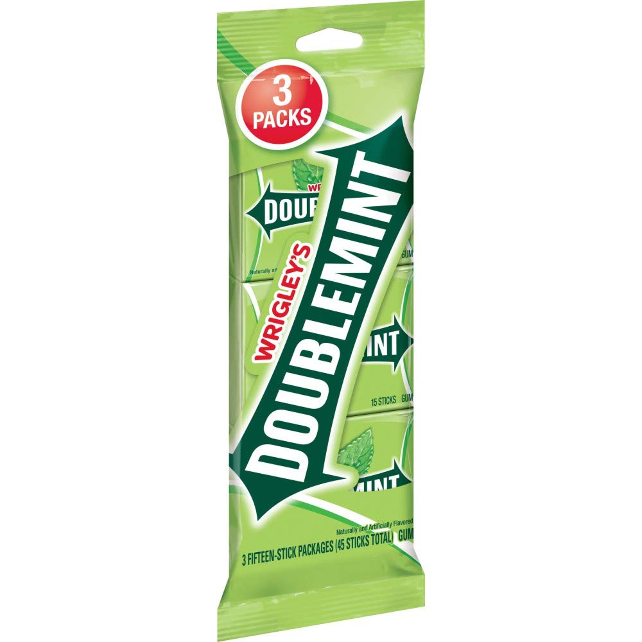 Wrigley's Doublemint Chewing Gum (15 Sticks, 3 Pack)