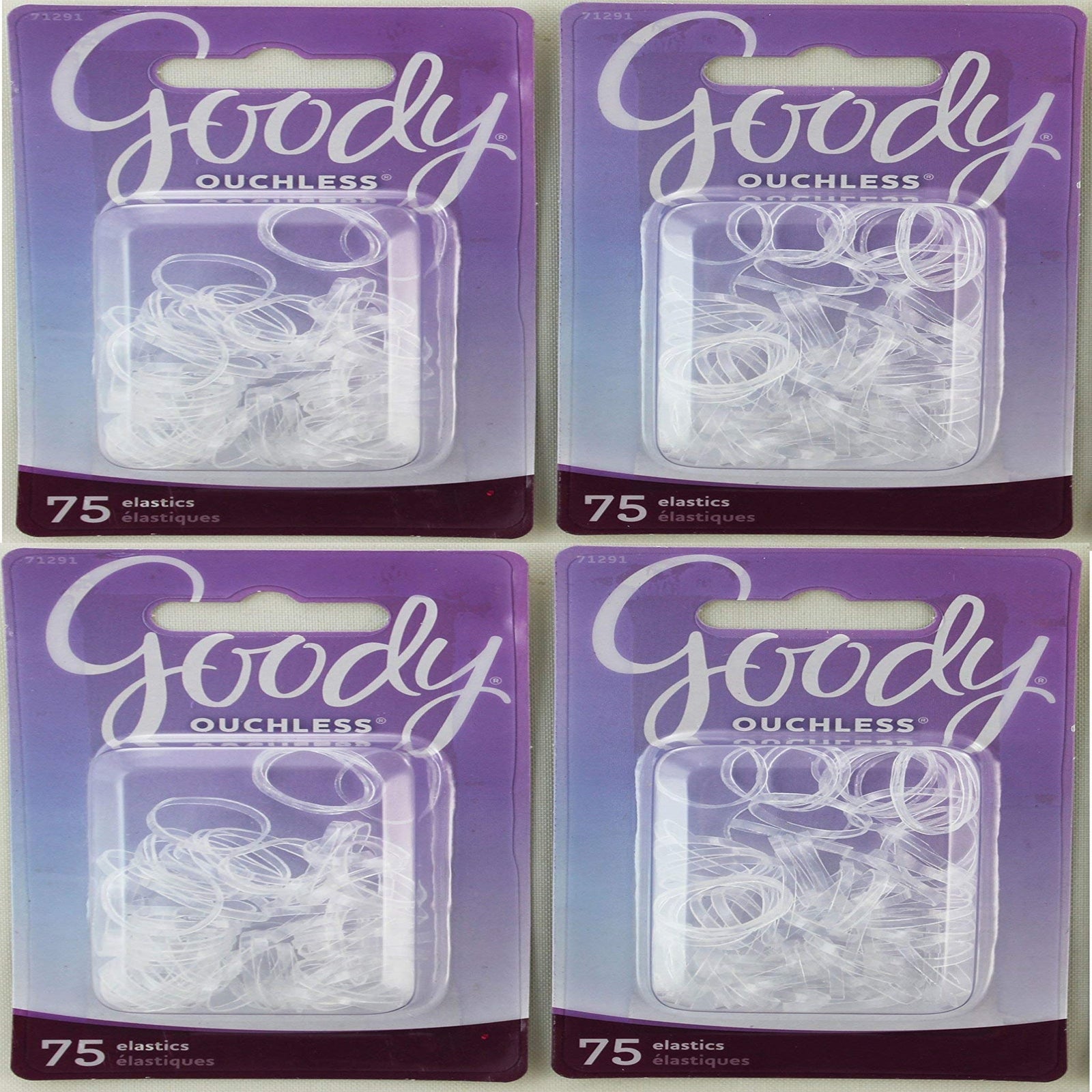 Goody Ouchless Mini Polyband Elastics (75 Count, 4 Pack)