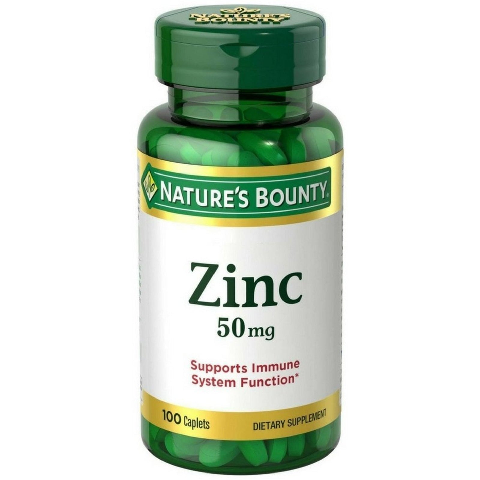 Nature's Bounty Zinc Caplets 50 mg (100 Count)