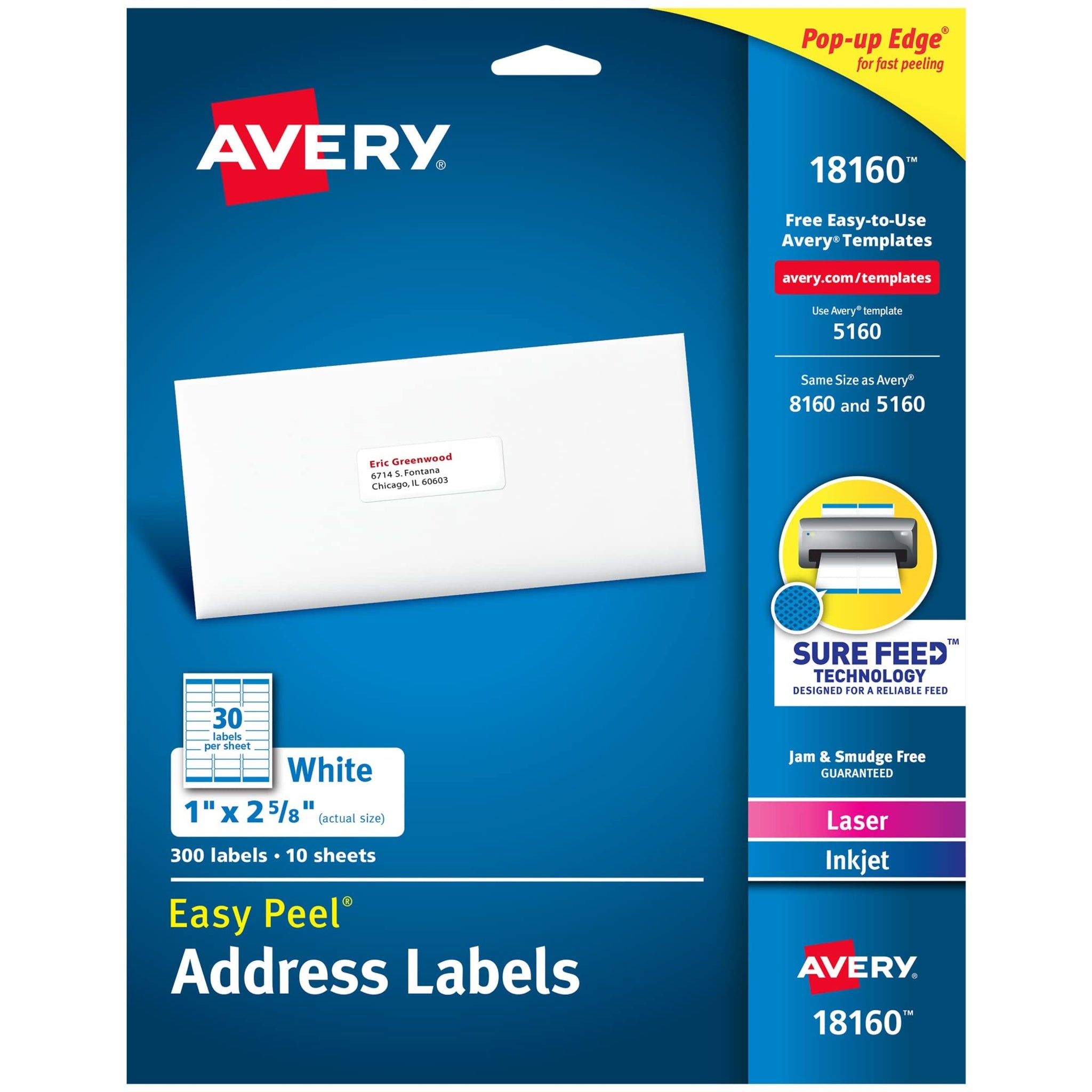 Avery Address Labels 18160 (300 ct)