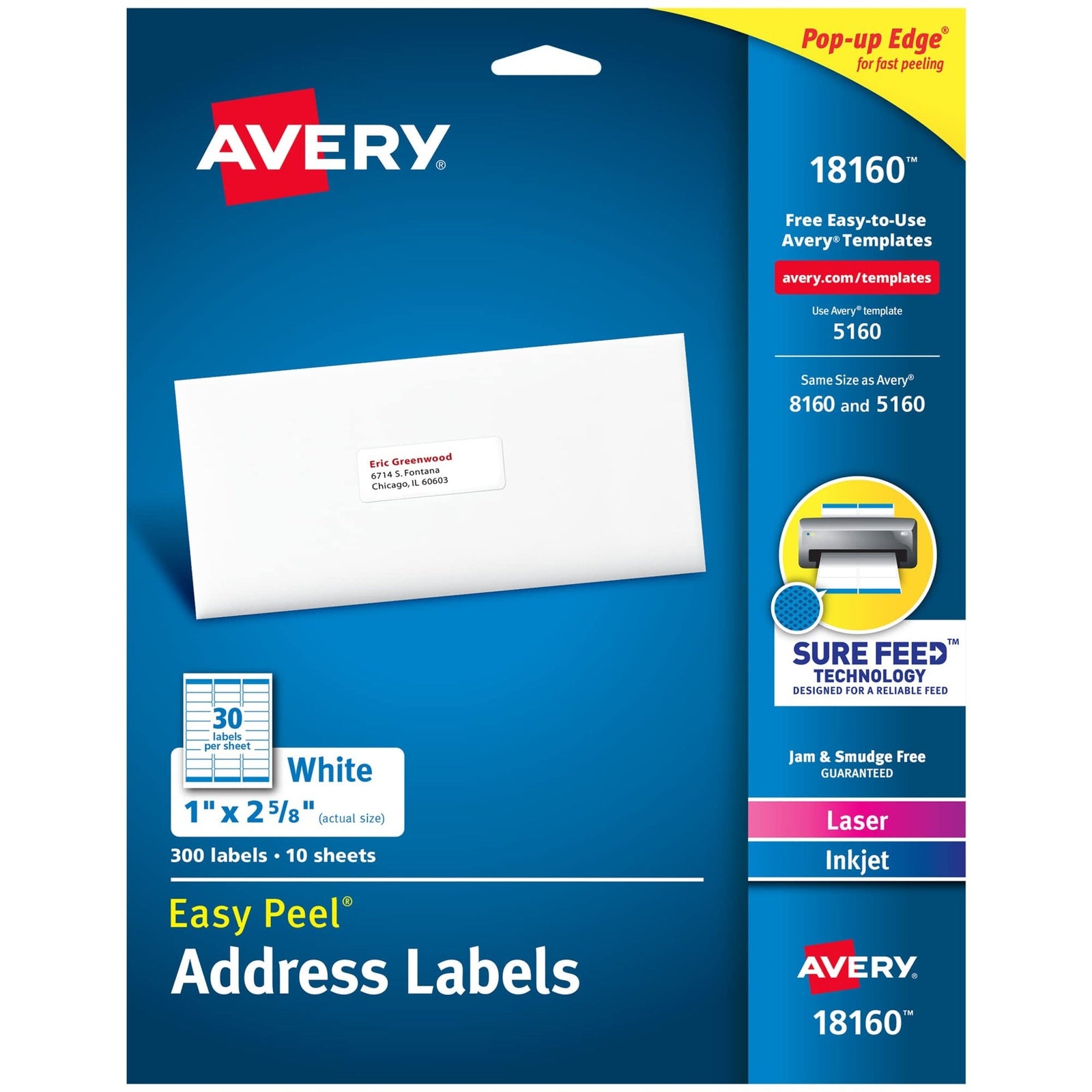 Avery Address Labels 18160 (300 ct)