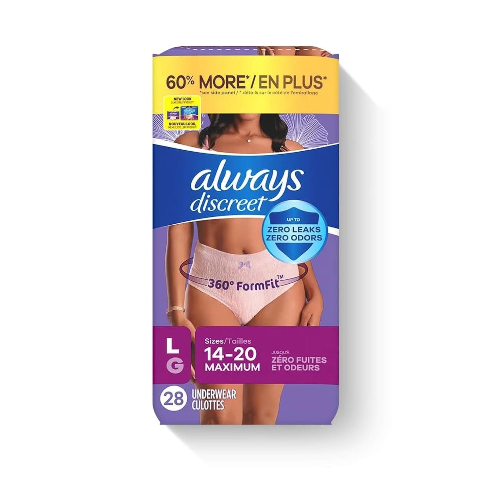 Always Discreet Underwear for Women Maximum Large (28 Count)