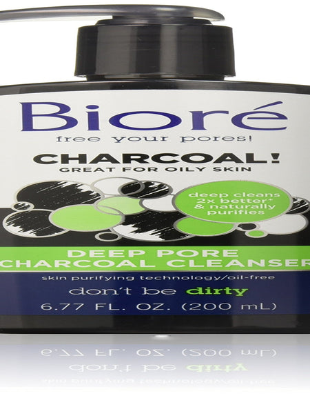 Biore Deep Pore Charcoal Cleanser (6.77 oz, 3 Pack)