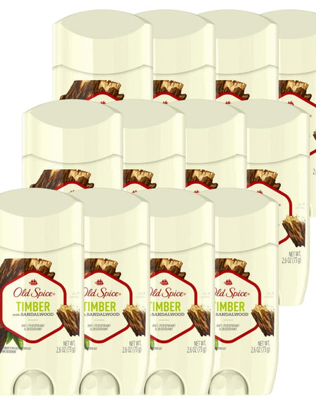 Old Spice Antiperspirant Timber (2.6 oz, 12 Pack)