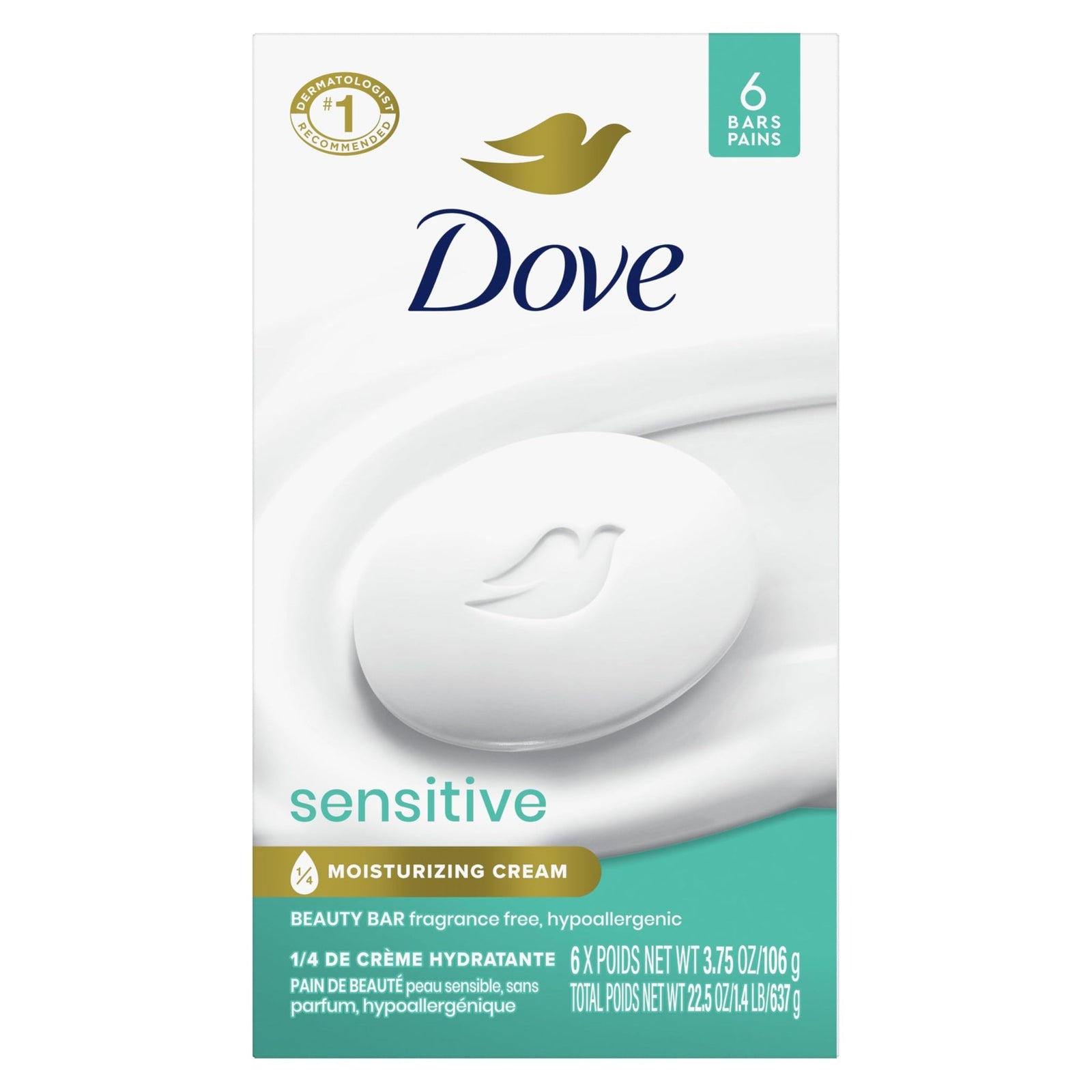 Dove Sensitive Skin Beauty Bar (3.75 oz, 6 Pack)