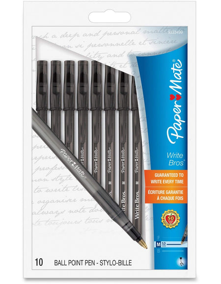 Paper Mate Write Bros Ballpoint Pens Black (10 Count)