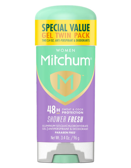 Mitchum Women's Gel Antiperspirant Shower Fresh (3.4 oz, 2 Pack)