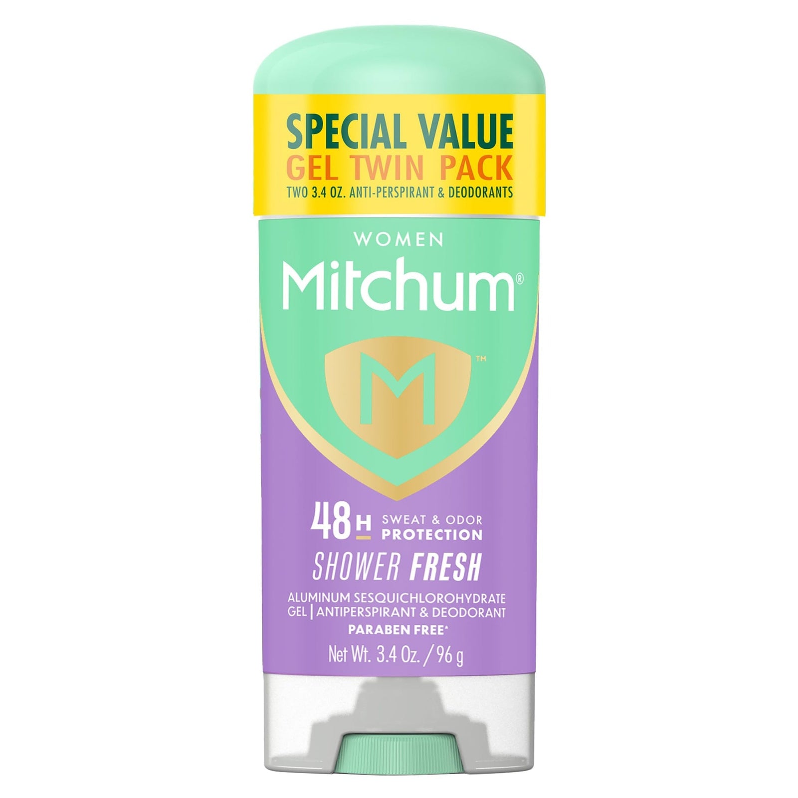 Mitchum Women's Gel Antiperspirant Shower Fresh (3.4 oz, 2 Pack)