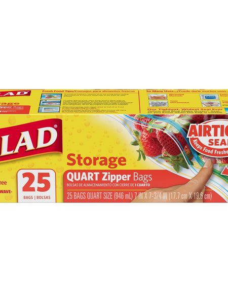 Glad Zipper Food Storage Bags Quart (25 Count)