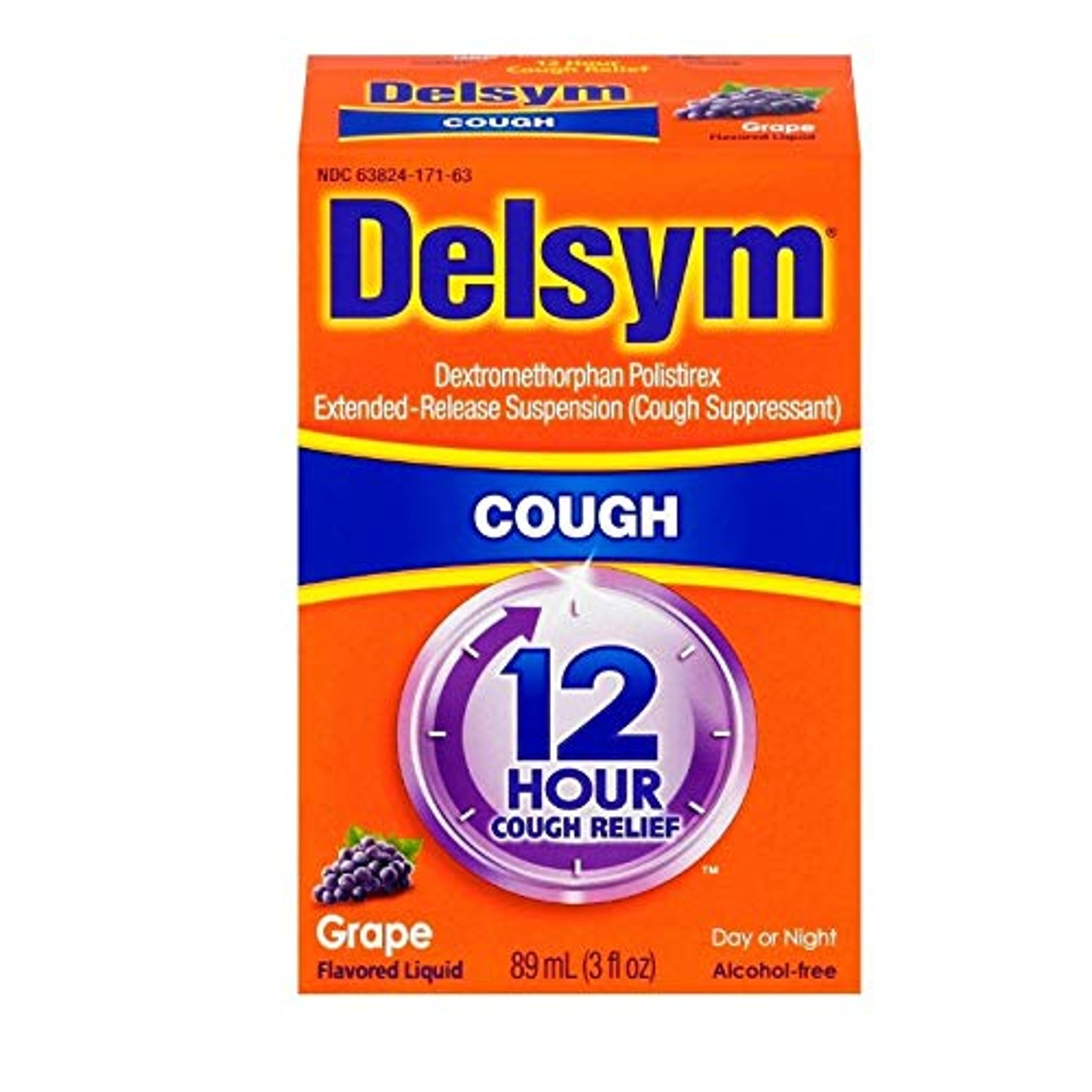 Delsym 12 Hour Grape Cough Syrup (3 oz, 12 Pack)