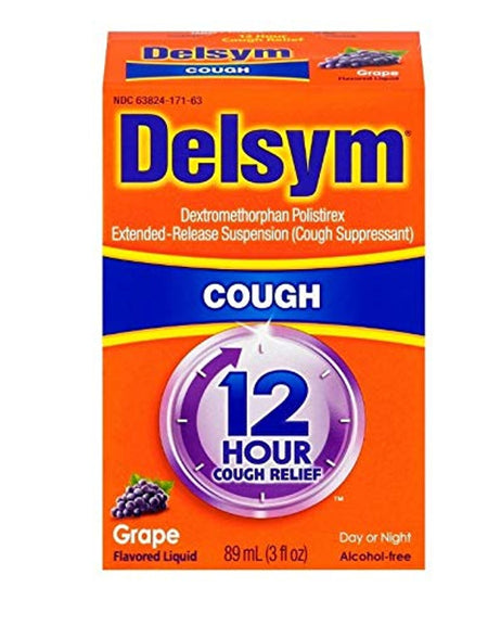 Delsym 12 Hour Grape Cough Syrup (3 oz, 12 Pack)
