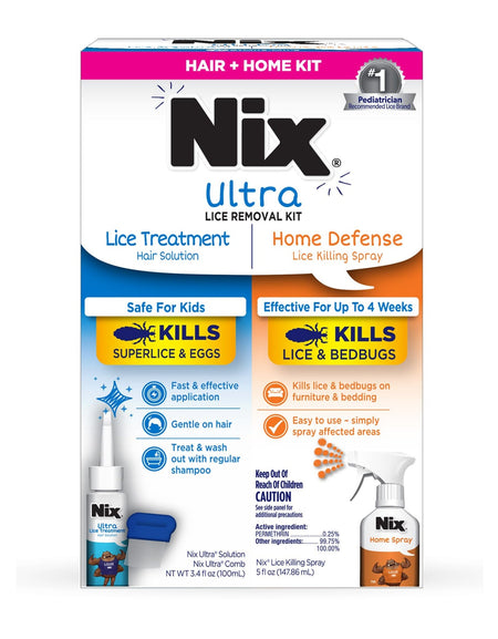 Nix Lice Removal Kit & Bedbug Spray (2 Pack)