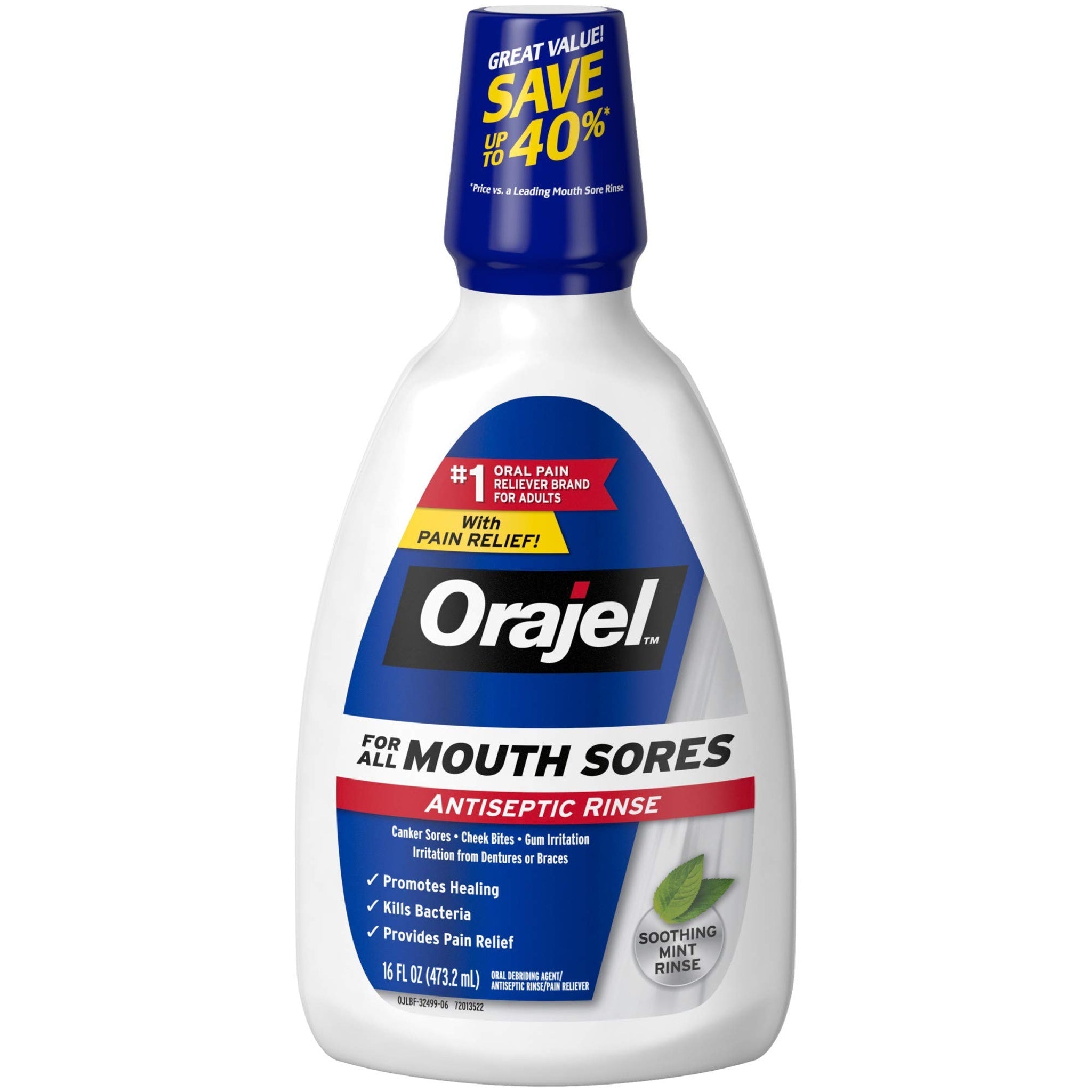Orajel Mouth Sore Rinse Antiseptic (16 oz)