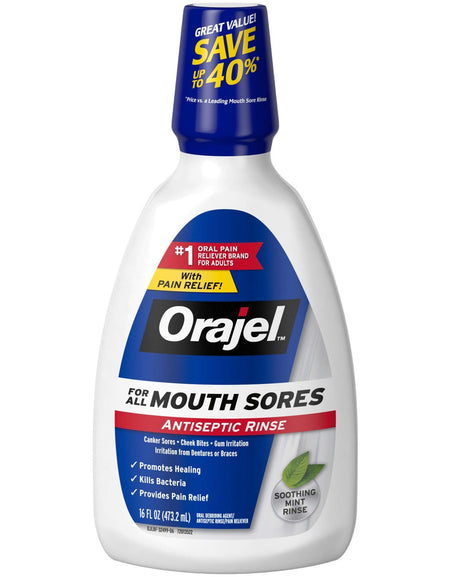 Orajel Mouth Sore Rinse Antiseptic (16 oz)