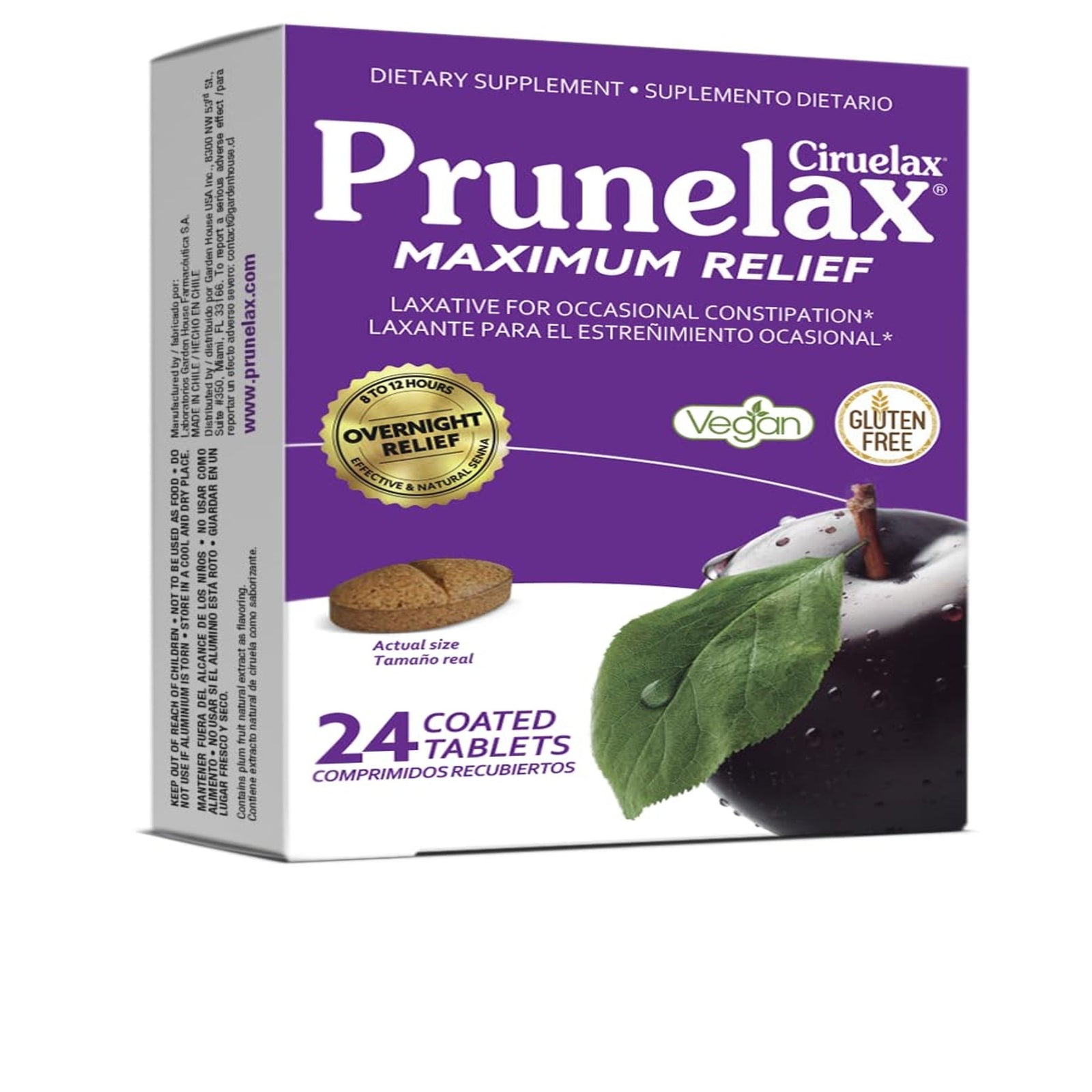 Prunelax Ciruelax Laxative Tablets (24 Count)