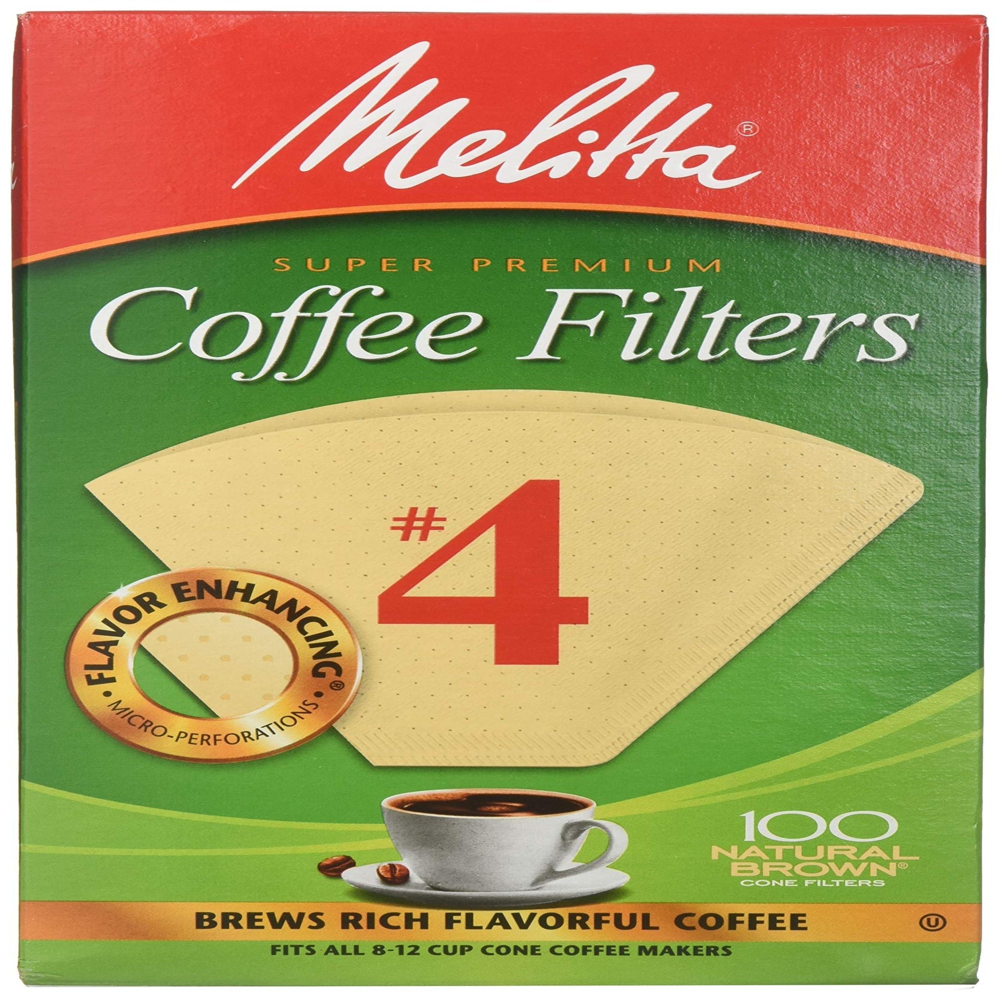 Melitta Cone Coffee Filters #4 Natural (100 ct, 6 pk)