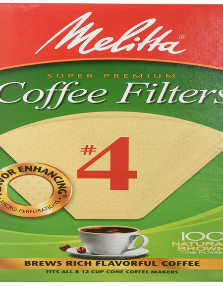 Melitta Cone Coffee Filters #4 Natural (100 ct, 6 pk)