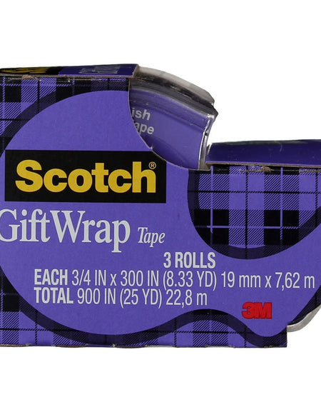 Scotch Gift Wrap Tape 3/4" x 300" (3 pk)