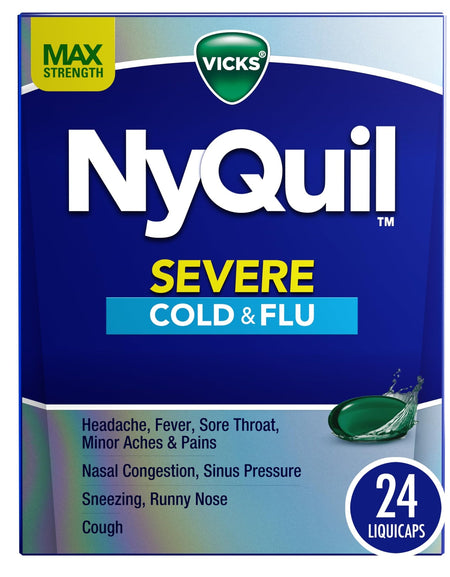 Vicks NyQuil Severe Cold & Flu Liquicaps (24 Count)