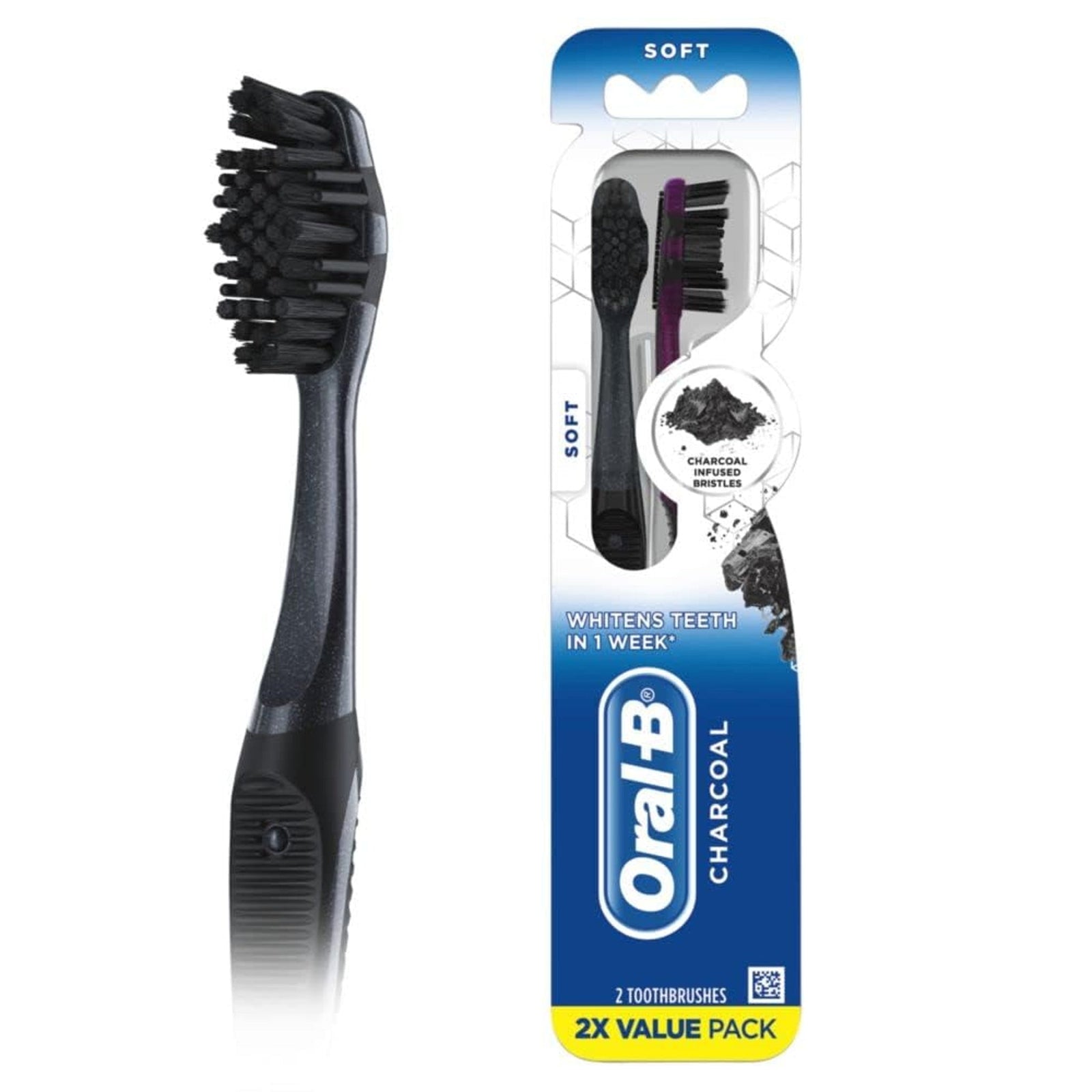 Oral-B Charcoal Toothbrushes Soft (2 Count)