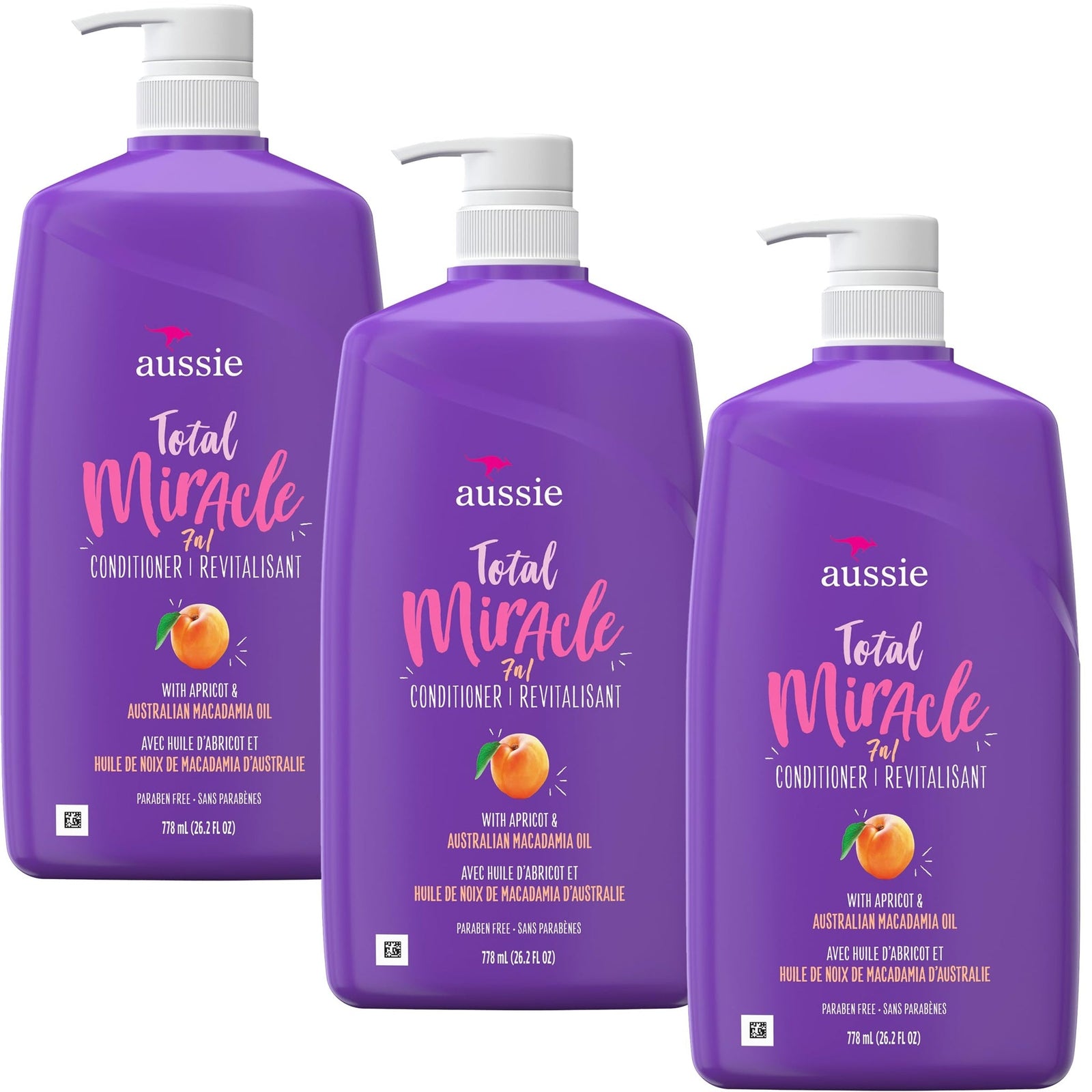 Aussie Miracle Moist Conditioner Pump (26.2 oz, 3 Pack)