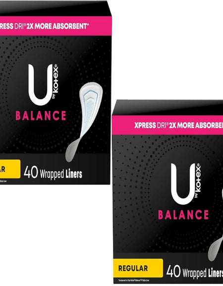 U by Kotex Curves Liners Regular (40 Count, 2 Pack)