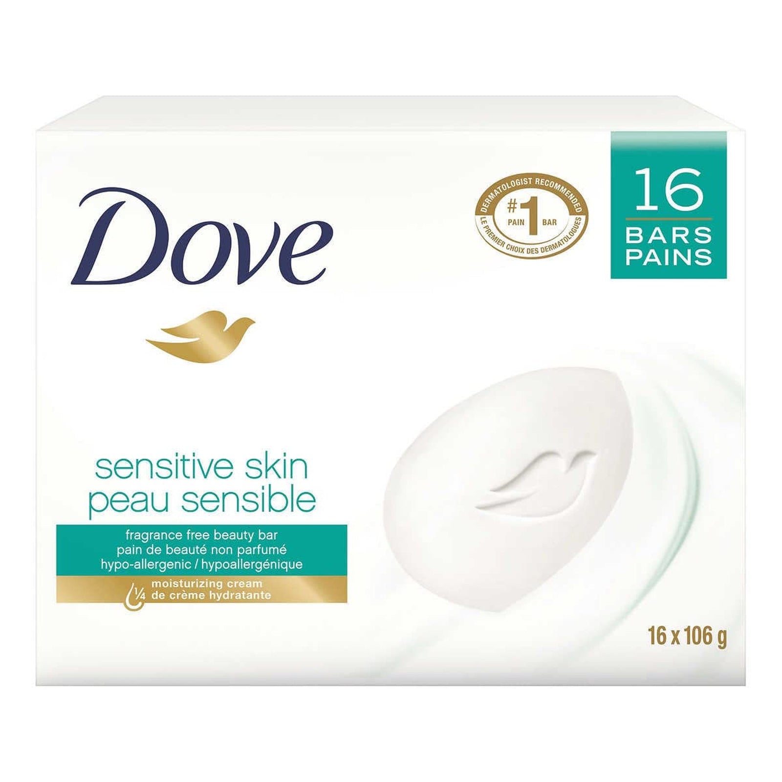Dove Sensitive Skin Beauty Bar (3.73 oz, 16 pk)