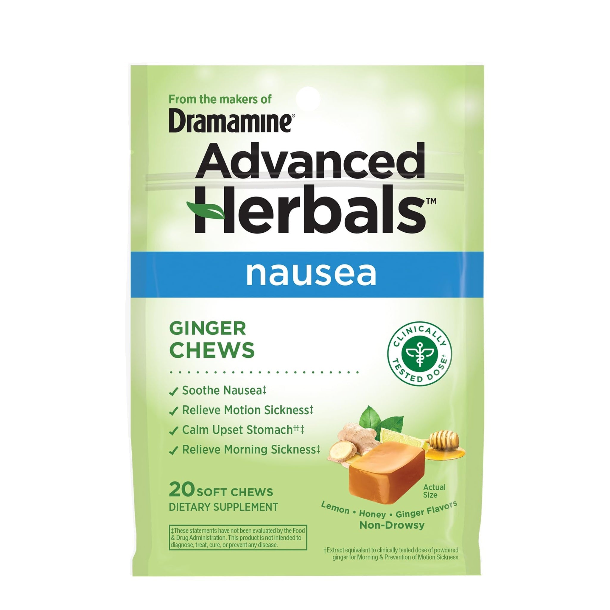 Dramamine Herbal Ginger Chews (20 ct)