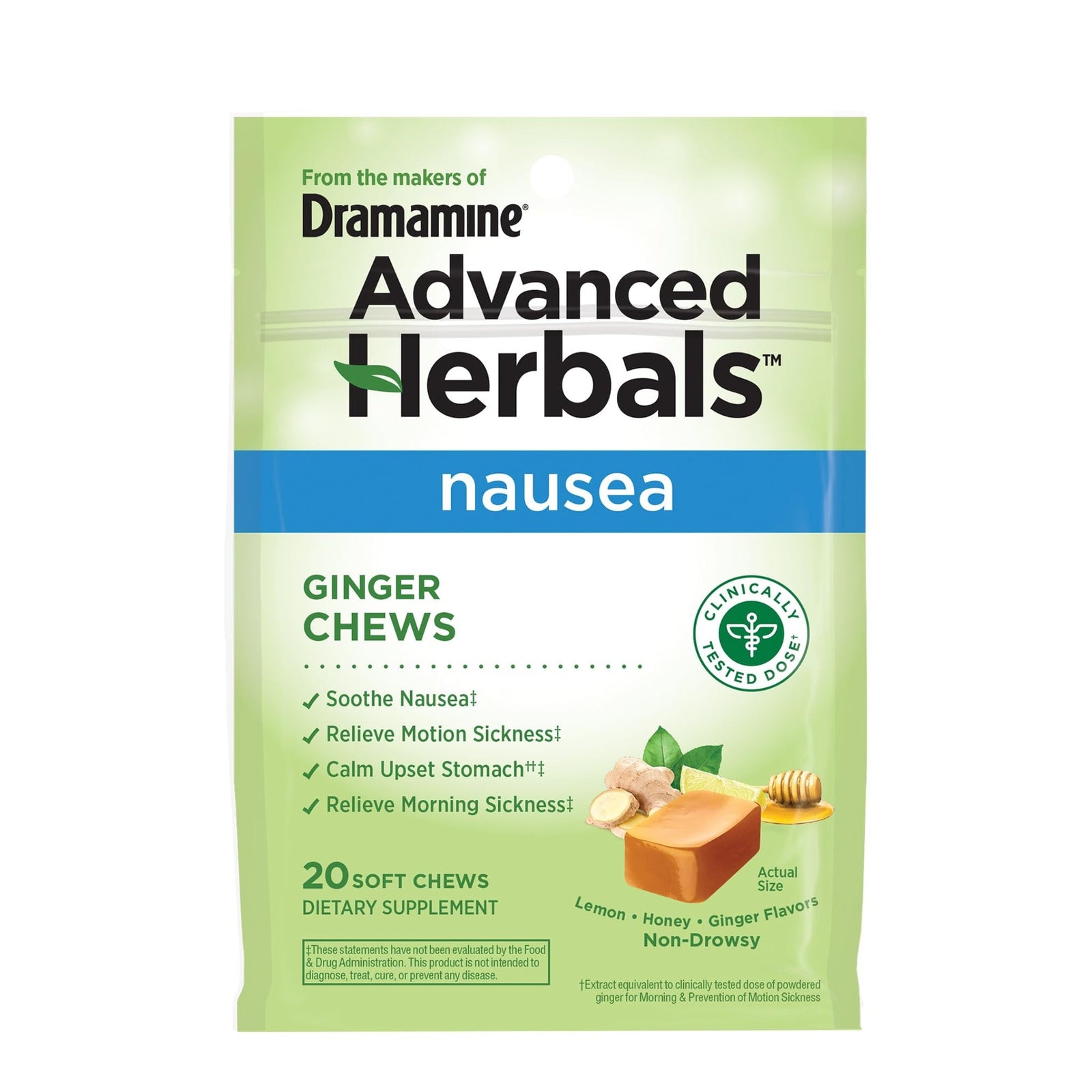 Dramamine Herbal Ginger Chews (20 ct)