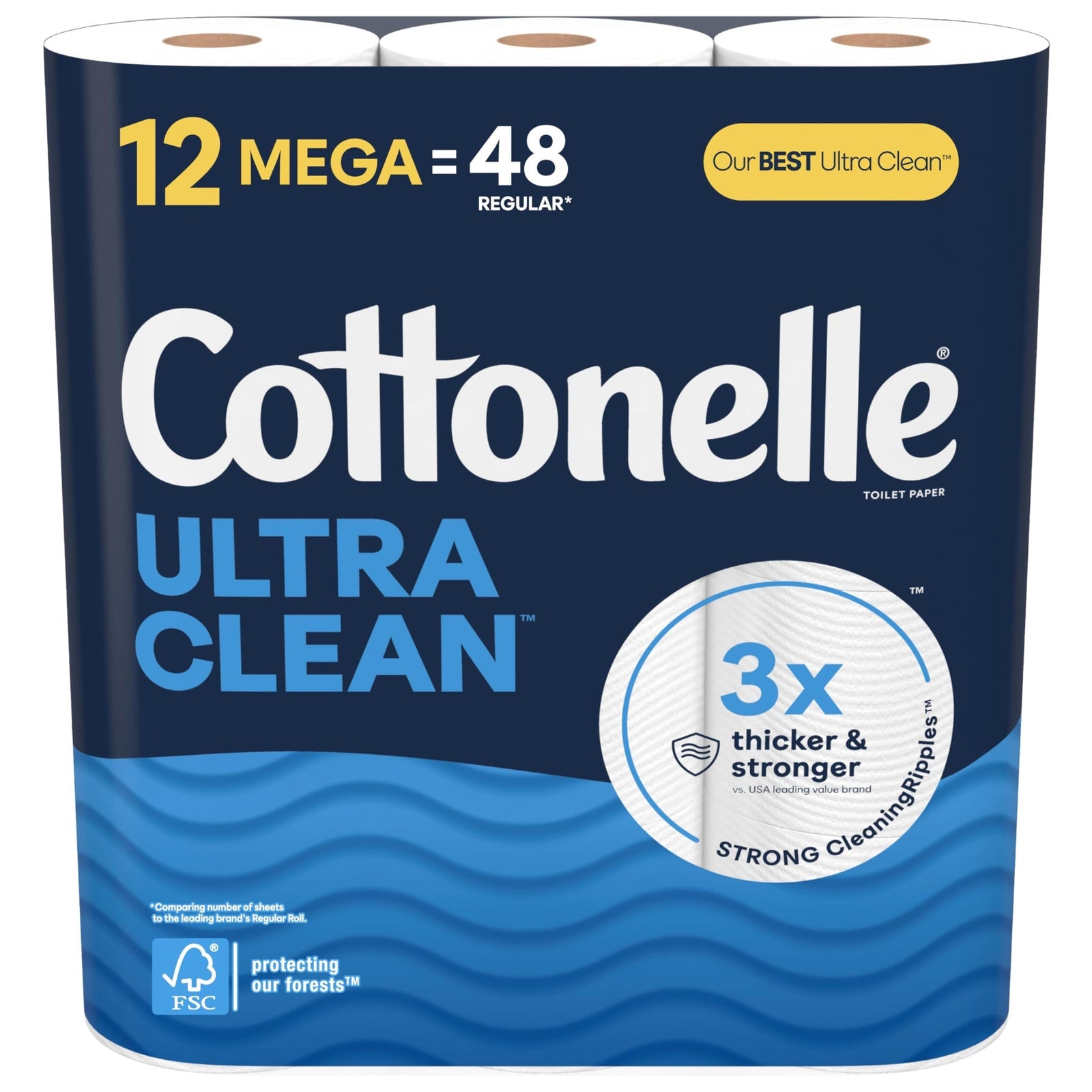 Cottonelle Ultra Clean Toilet Paper (12 Mega Rolls)