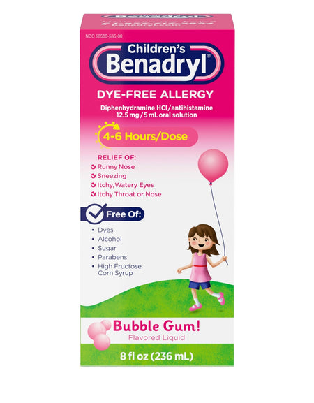 Benadryl Children’s Dye-Free Allergy Relief Liquid (8 oz)