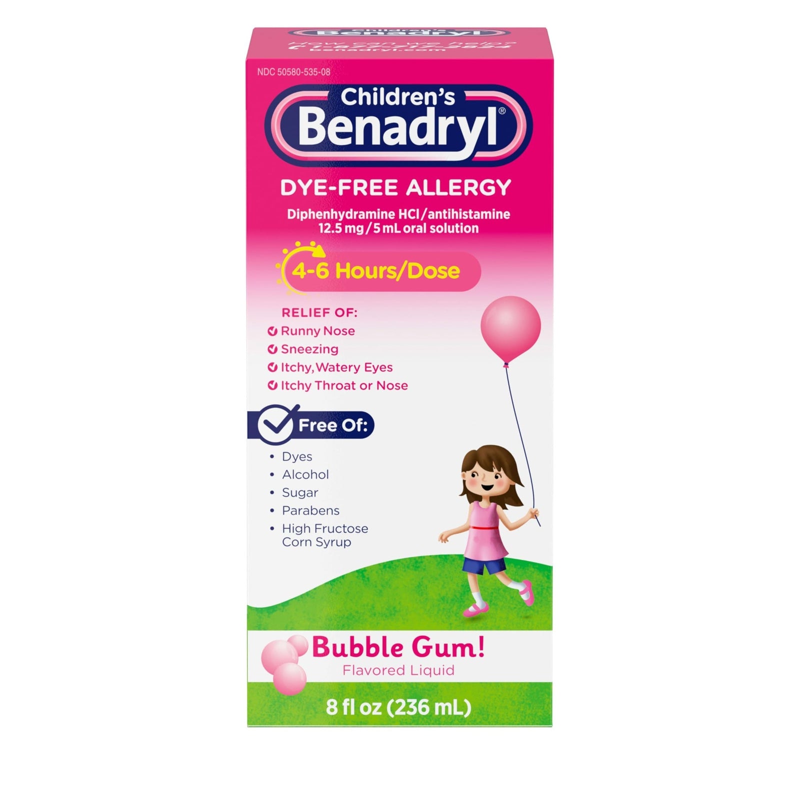 Benadryl Children’s Dye-Free Allergy Relief Liquid (8 oz)