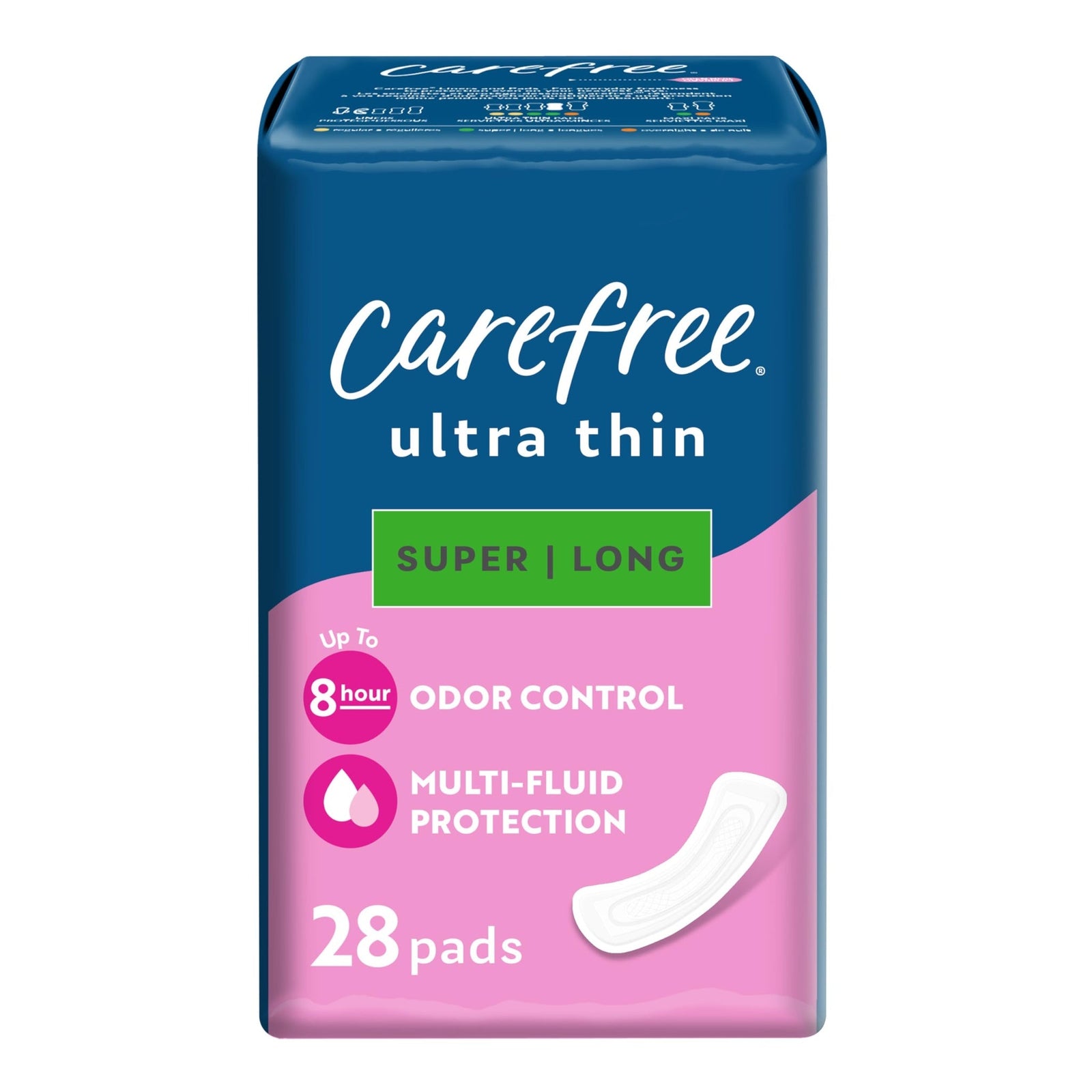 Carefree Ultra Thin Super Long Pads (28 ct)