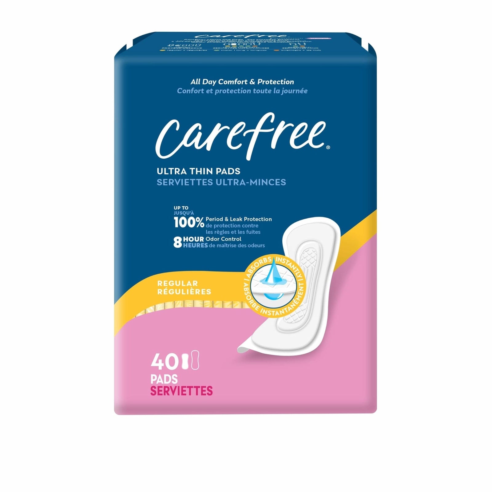 Carefree Ultra Thin Pads Without Wings (40 ct)