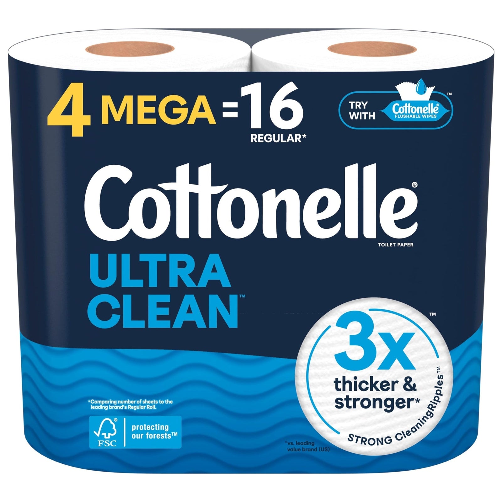Cottonelle Ultra Clean Toilet Paper (4 Mega Rolls)
