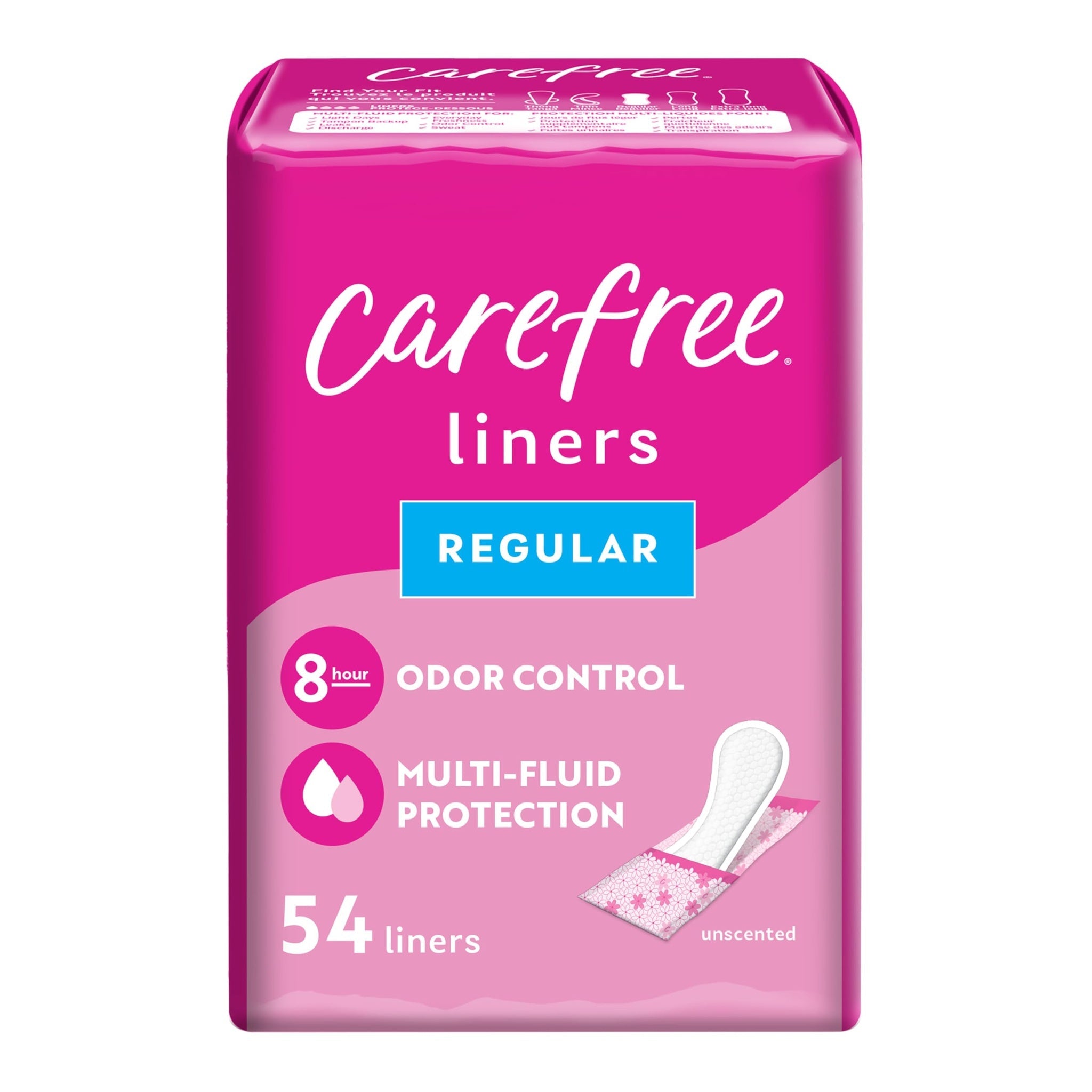 Carefree Panty Liners Regular Wrapped (54 ct)
