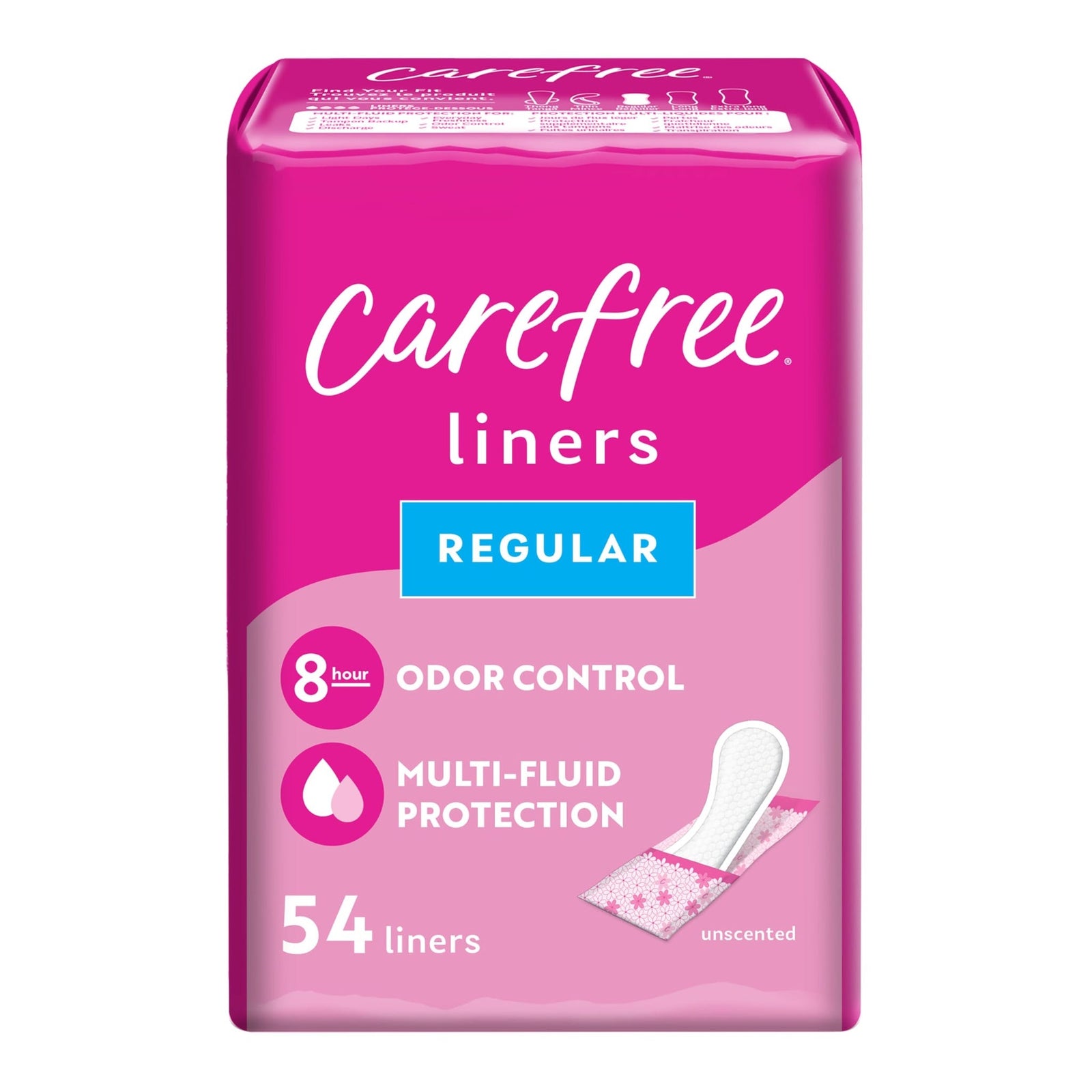 Carefree Panty Liners Regular Wrapped (54 ct)