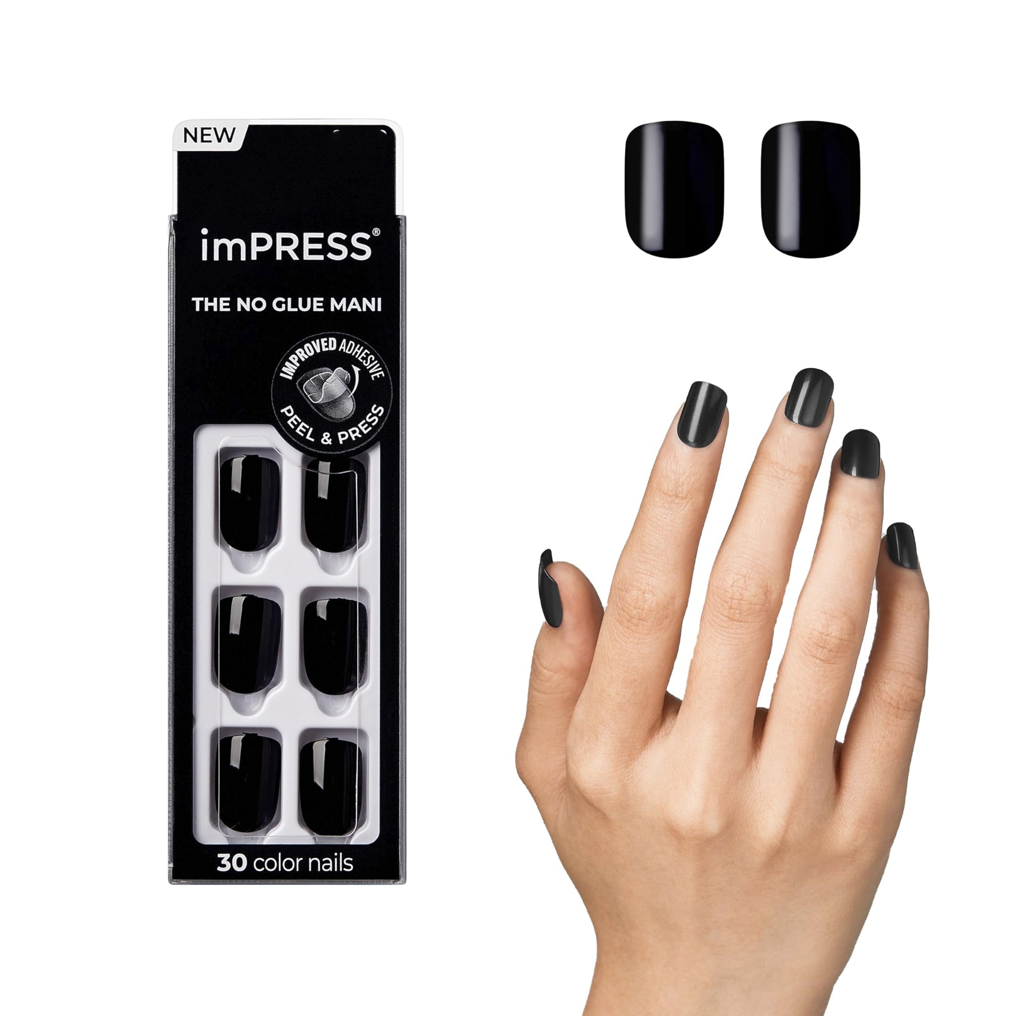 KISS imPRESS Press On Nails All Black