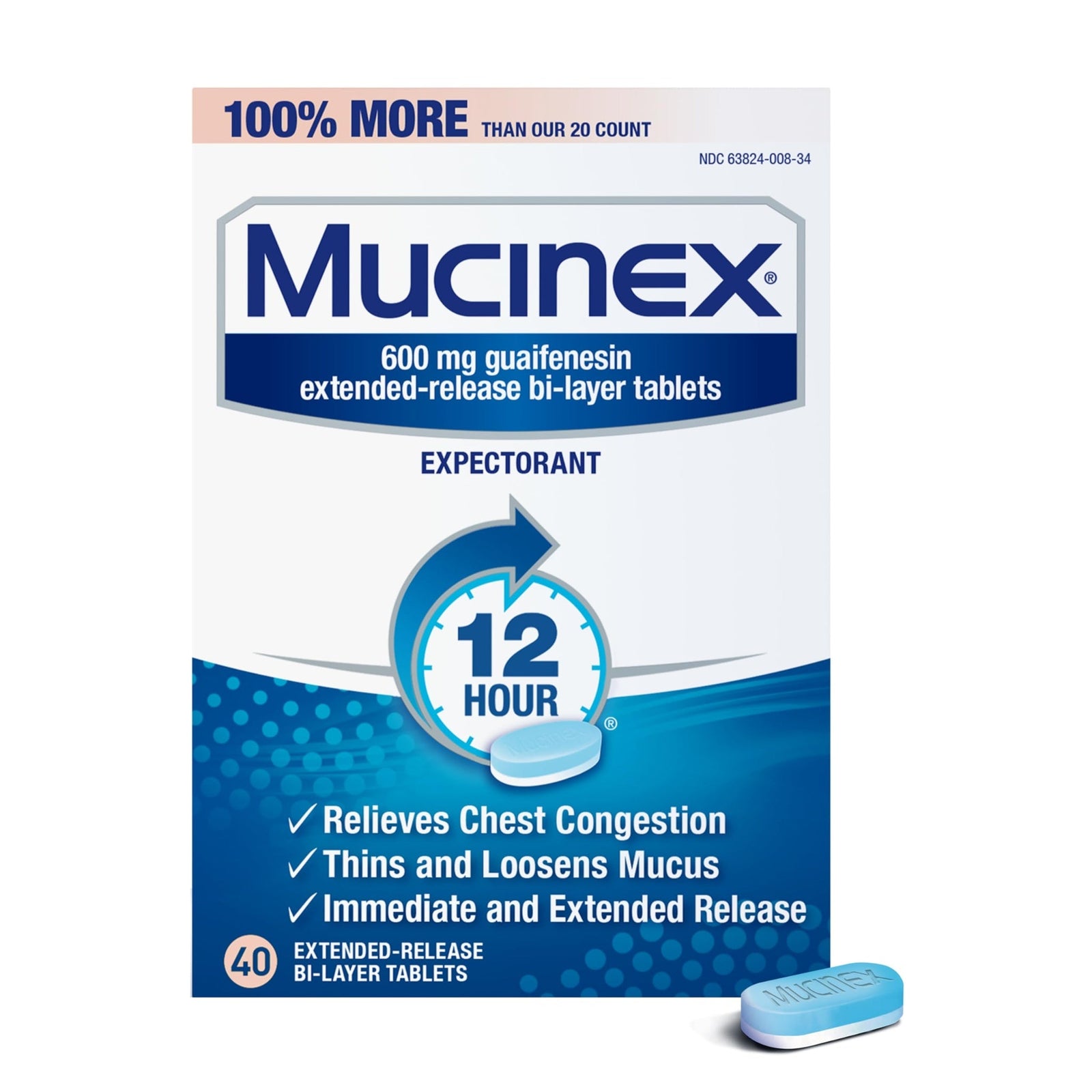 Mucinex Extended Release Tablets (40 Count)