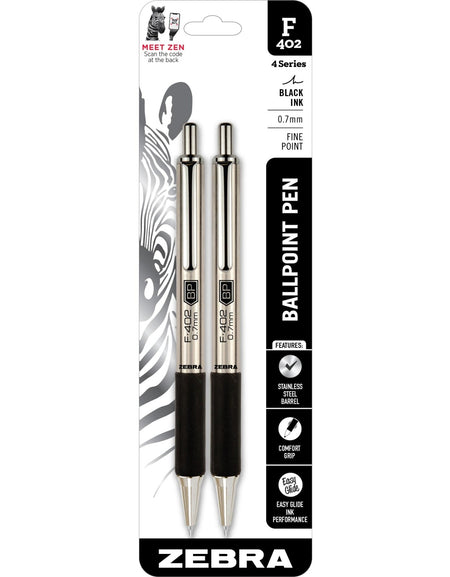 Zebra Ballpoint Pen (2 Pack)