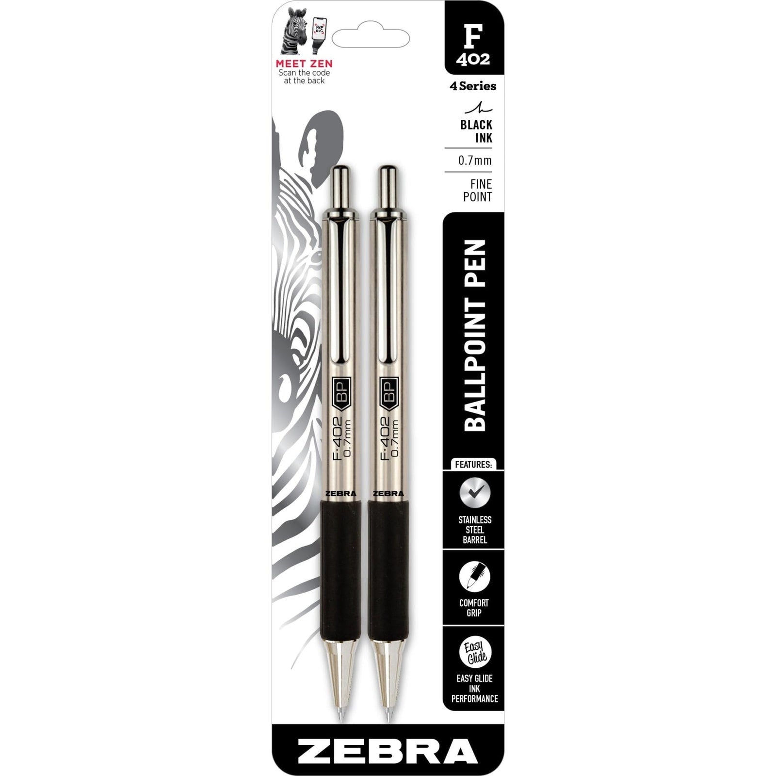 Zebra Ballpoint Pen (2 Pack)