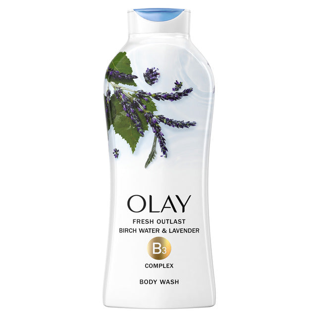 Olay Fresh Outlast Body Wash, Birch Water & Lavender, 22 Fl Oz